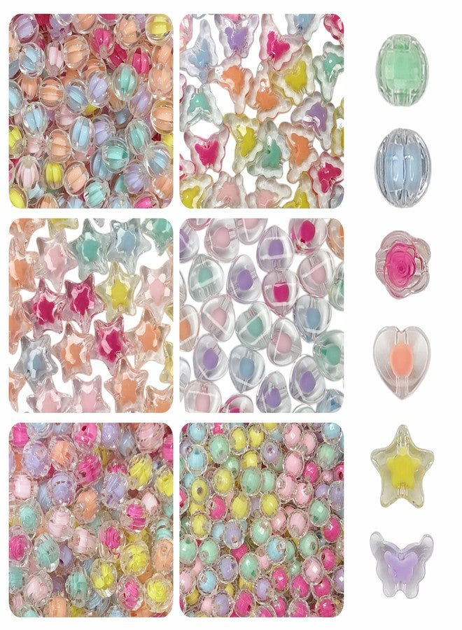 REGLET 310 Pcs Multicolour Inside Crystal Beads for Jewellery Making Kit, Beads for Bracelet Making Kit, Beading, Pearls for Craft, Beadwork, Crafting, Embroidery, DIY Bead Craft - 6 Designs, 180g - Image 1